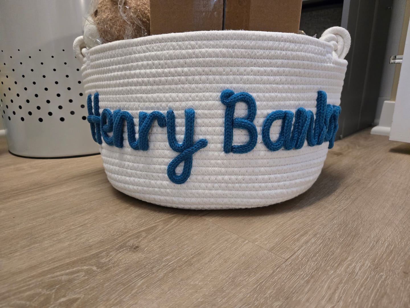 Customer photo review of Baby Knits™ Personalized Knitted Basket
