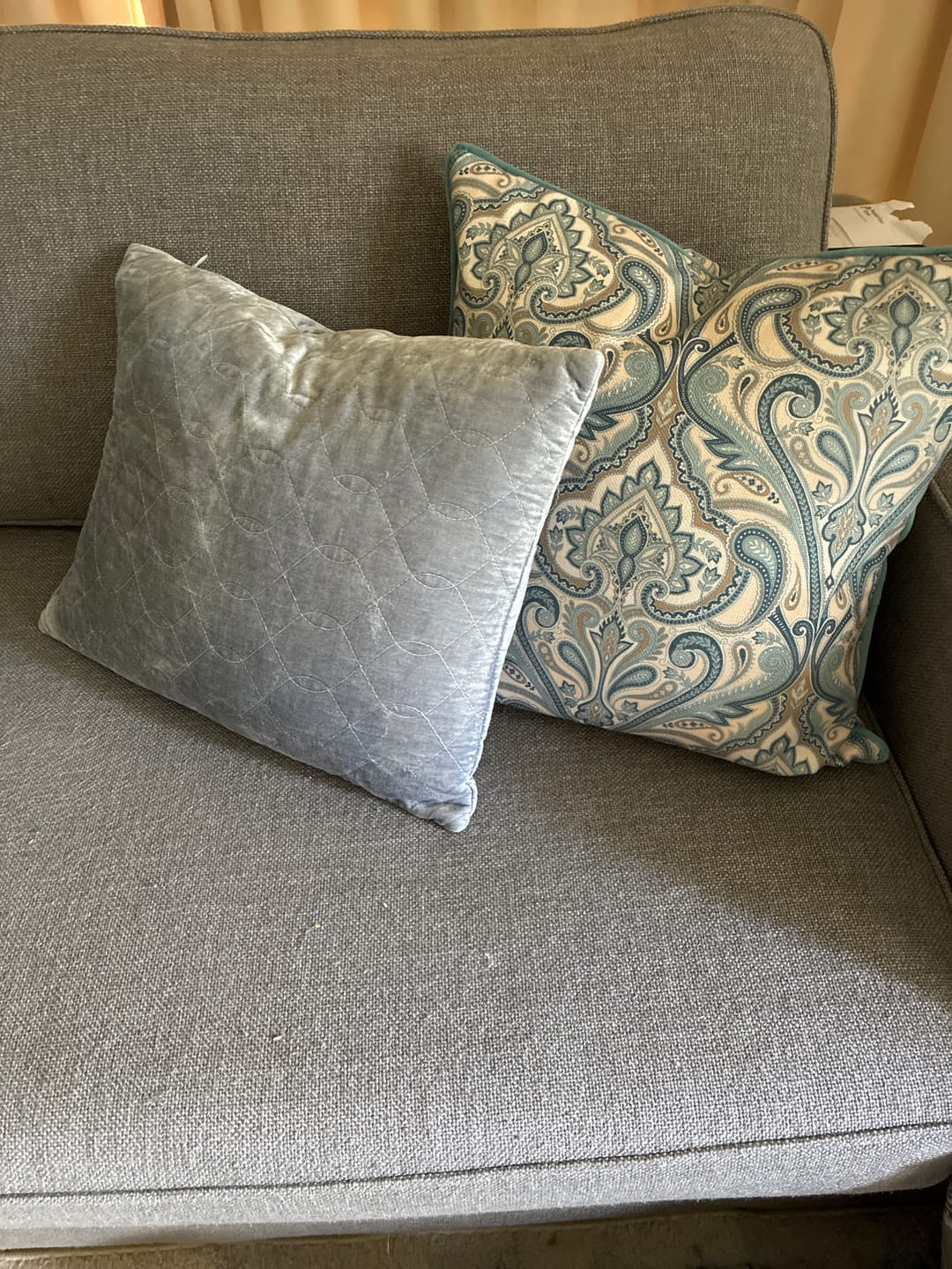 Customer photo review of Bleu Paisley Cushion Cover 40x60cm