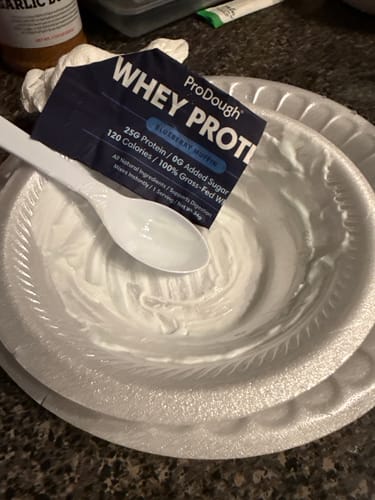 Customer photo review of Whey Protein Powder - Single Serving Sample Stick Packs