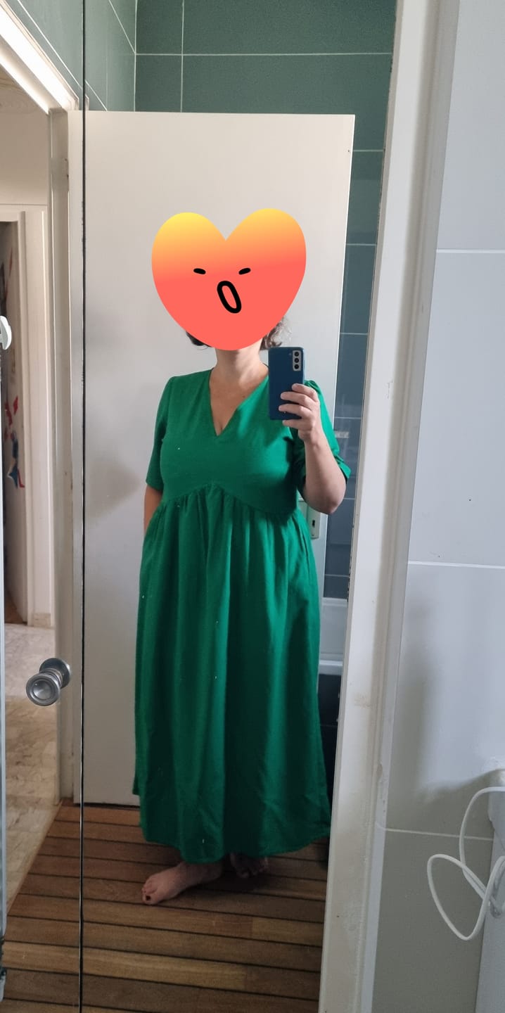 Customer photo review of Robe Edonie - viscose/lin vert printemps