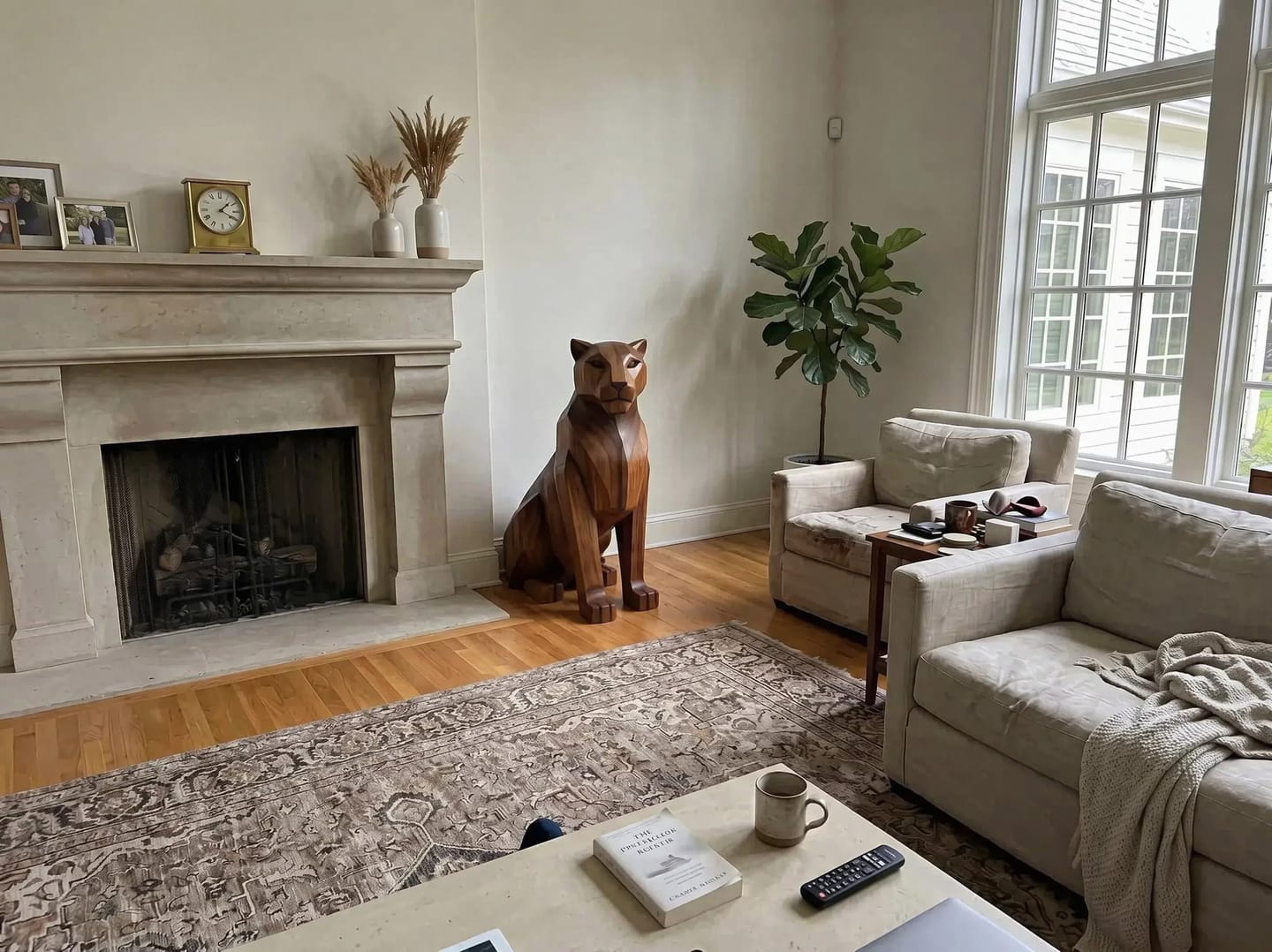 Customer photo review of Geometric Panther Sculpture