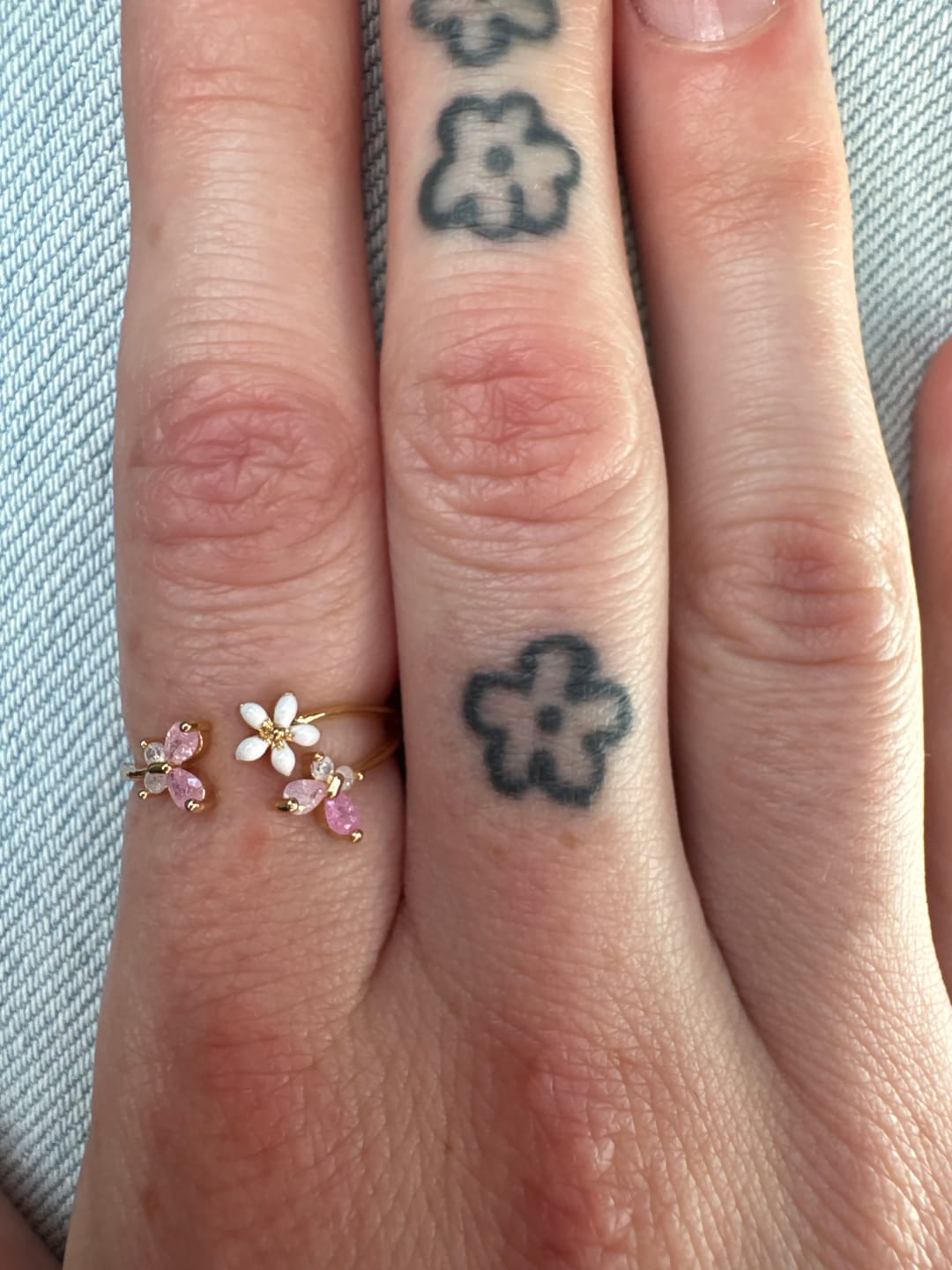 Customer photo review of Annistyn Butterfly Ring - Pastel Pink