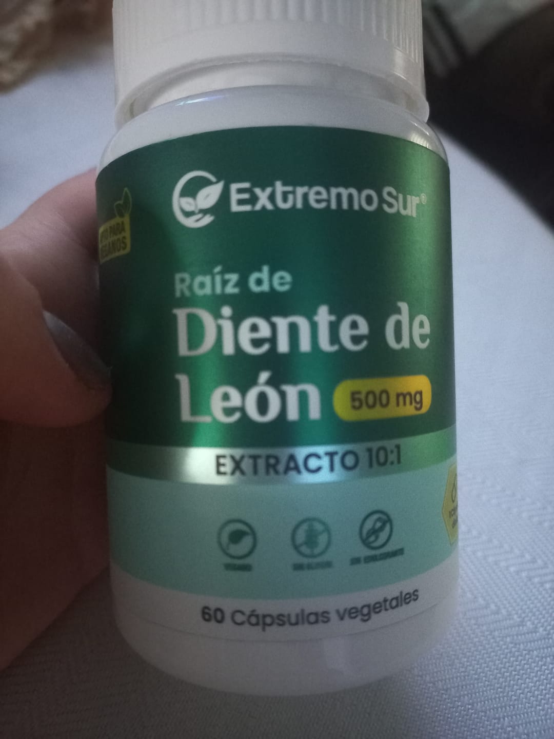 Customer photo review of RAÍZ DE DIENTE DE LEON EXTRACTO 10:1 500MG - 60 CAPS
