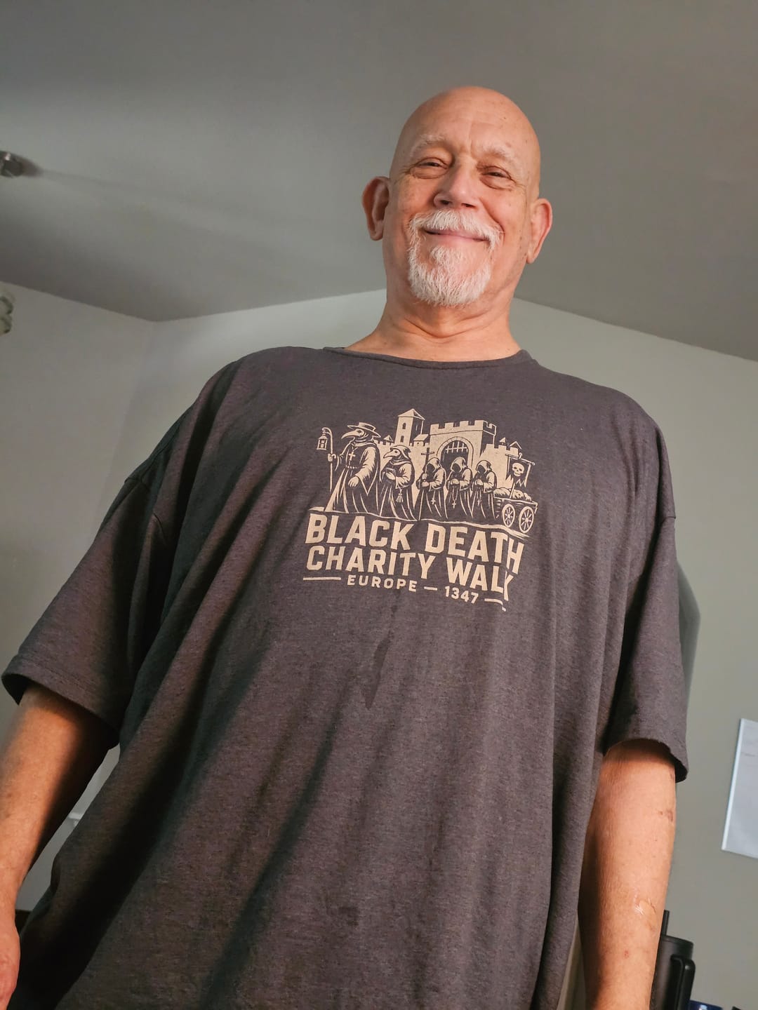 Customer photo review of Black Death Charity Walk T-Shirt