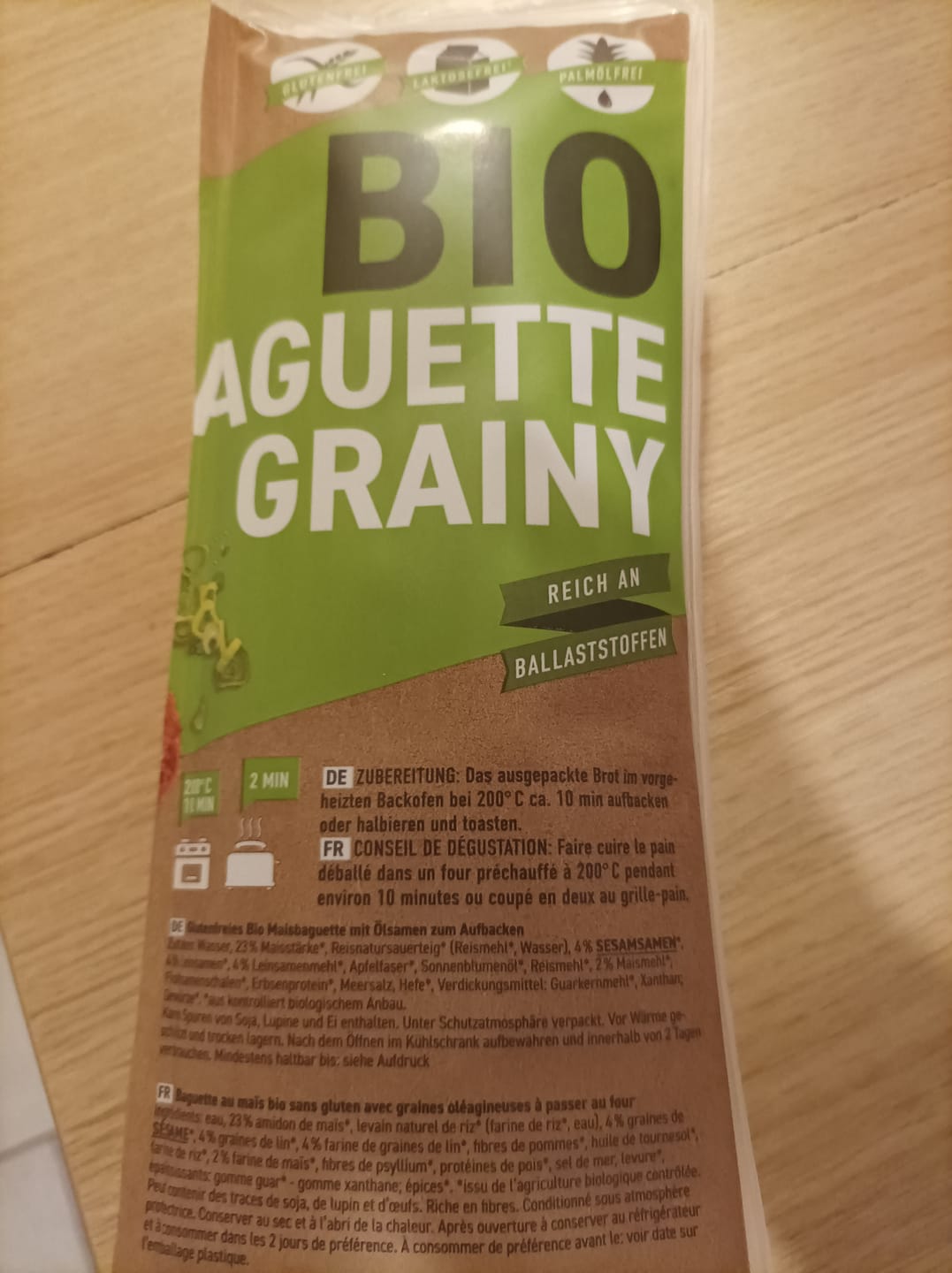 Customer photo review of Bio Baguette Grainy glutenfrei