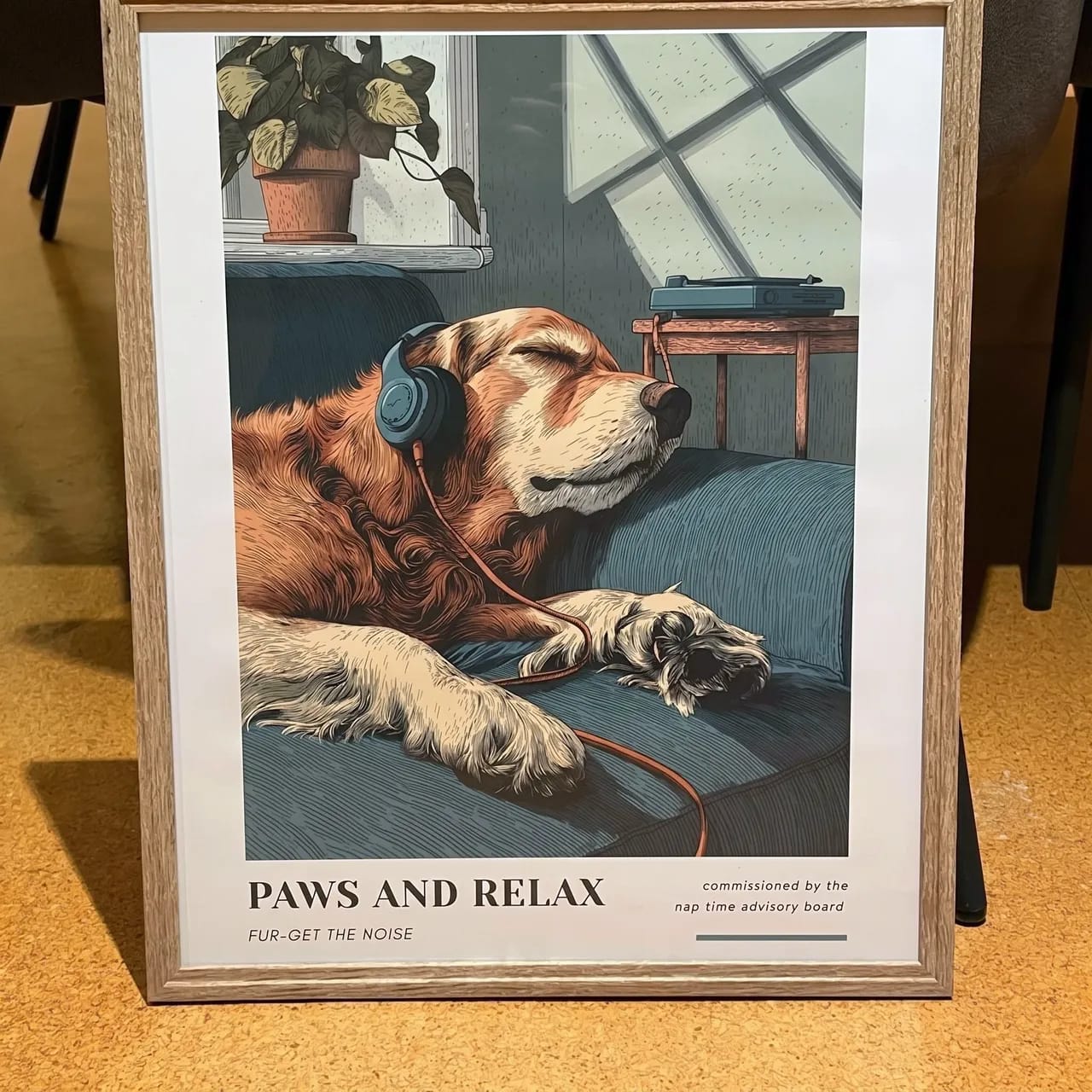 Customer photo review of Golden Retriever Headphones Print