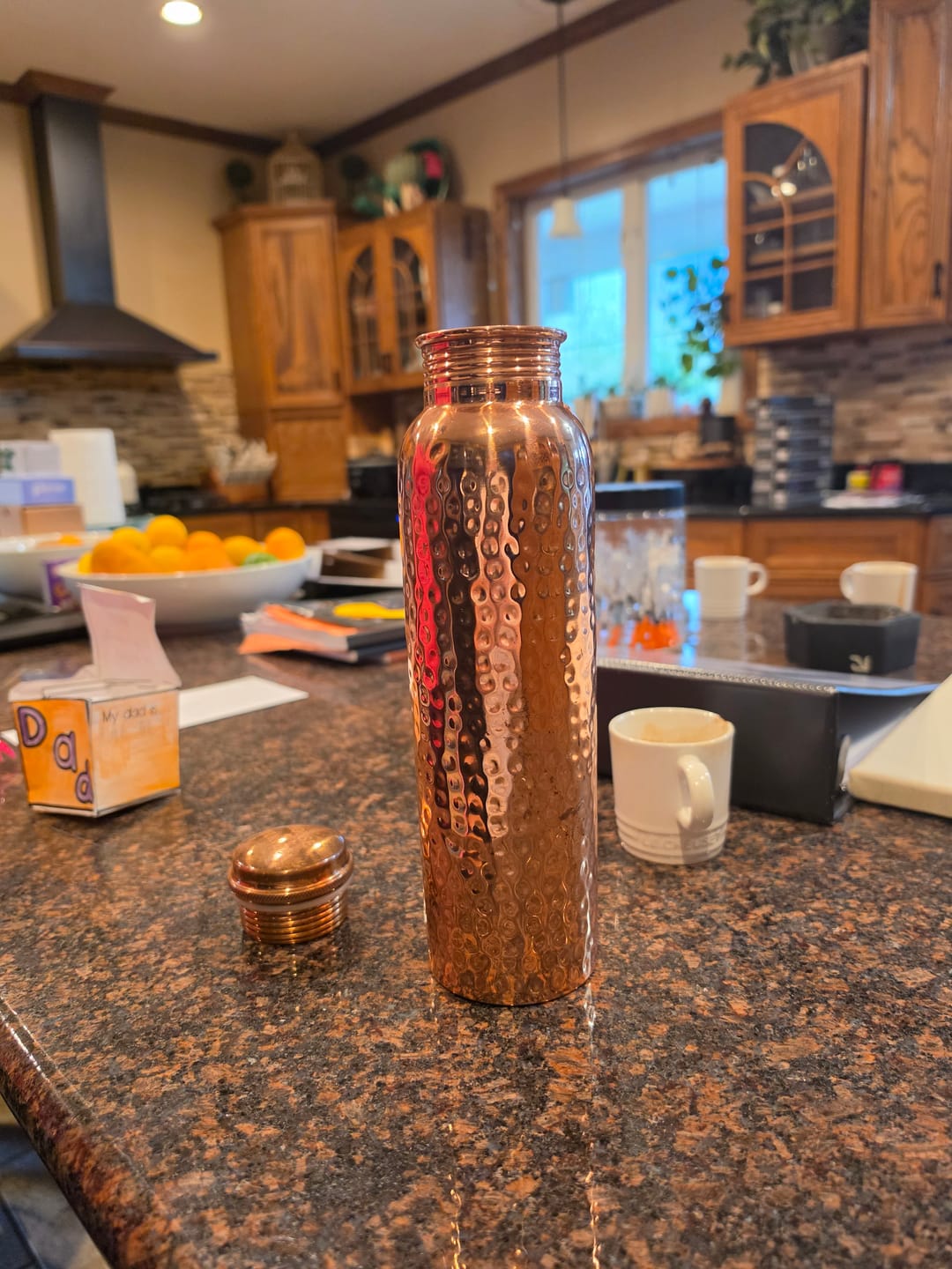 Customer photo review of Certified Ayurveda® Pure Copper Water Bottles - V2 Hand-Hammered Edition