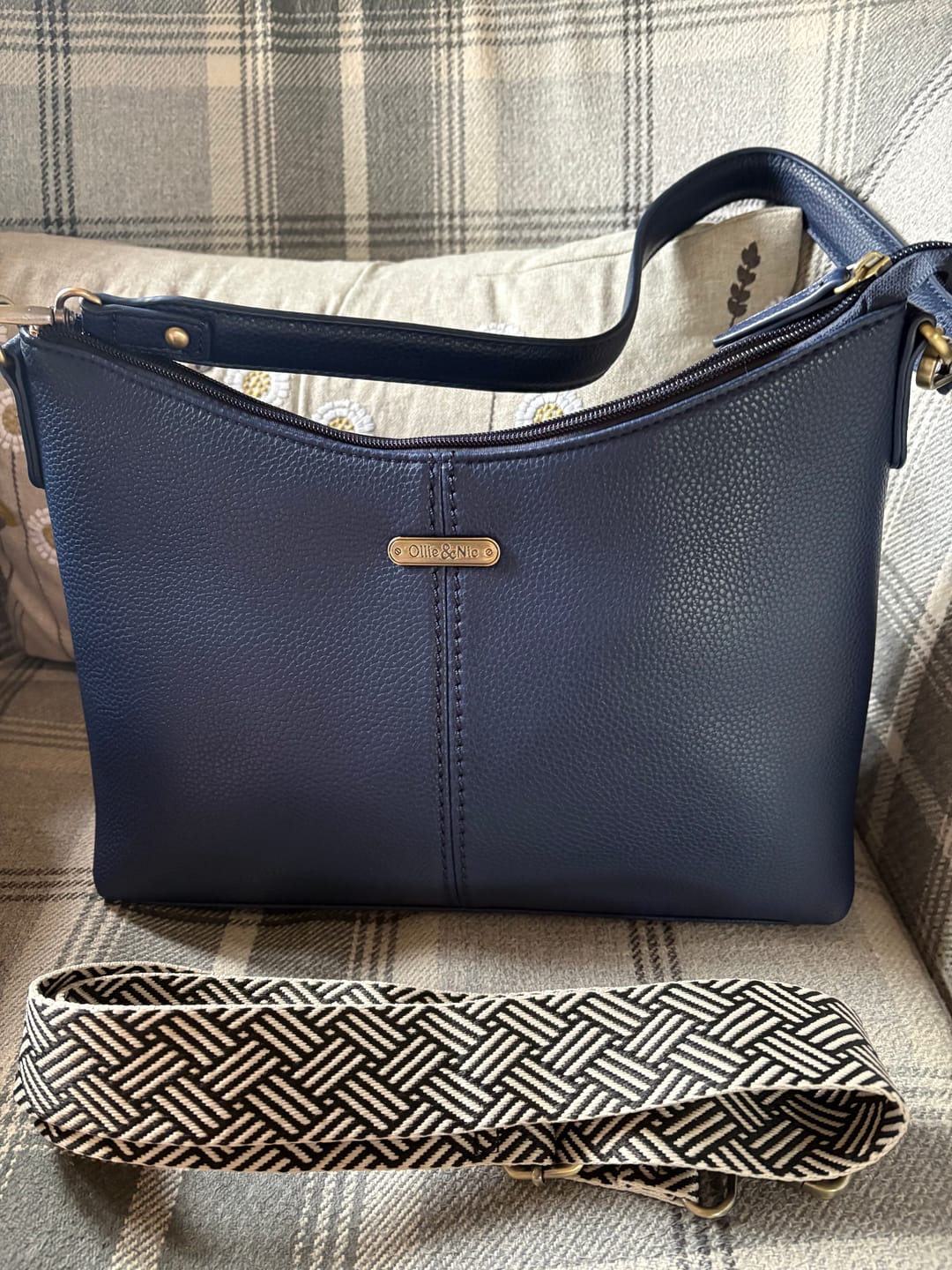 Customer photo review of Sonya Curve Top Shoulder Bag - Navy