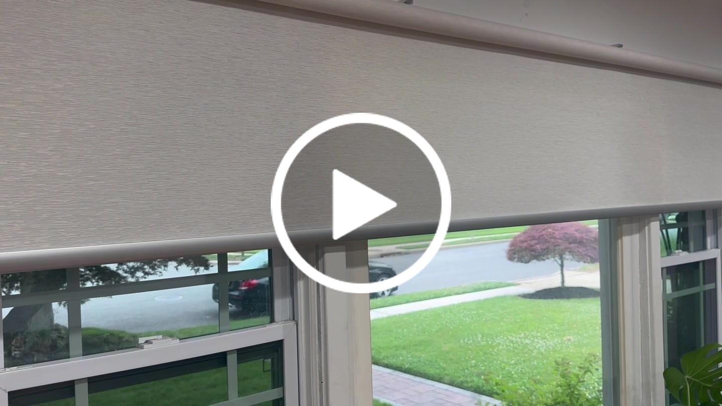 Customer video review of Bringnox Motorized Light Filtering Roller Shades 70% Blackout Safari