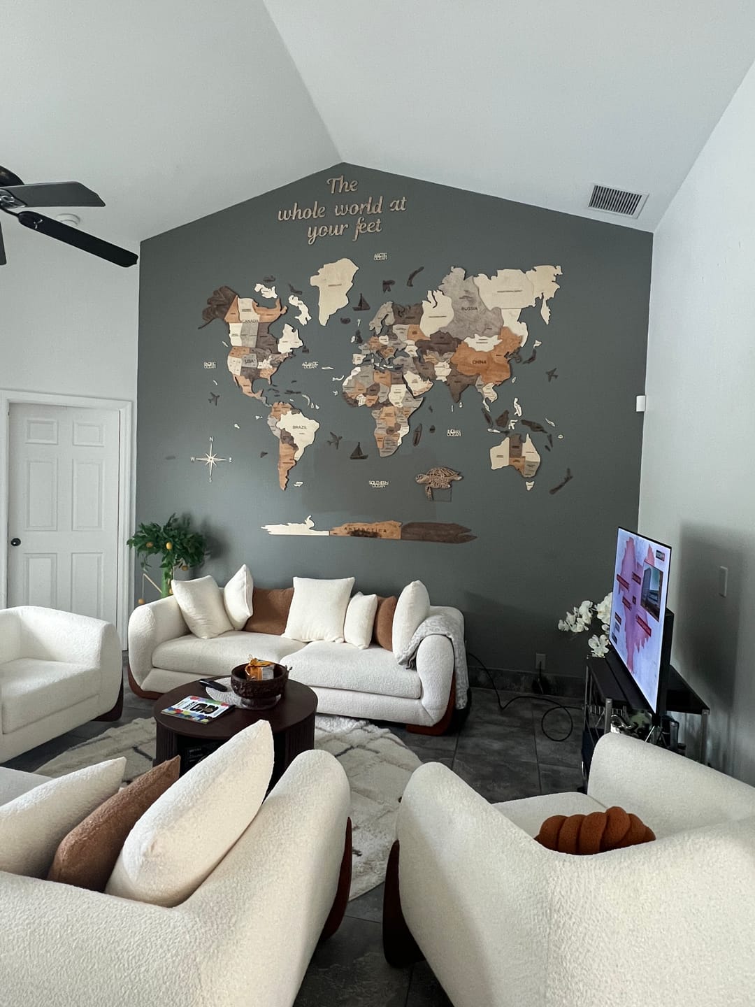 Customer photo review of 3D Wooden World Map Multicolor