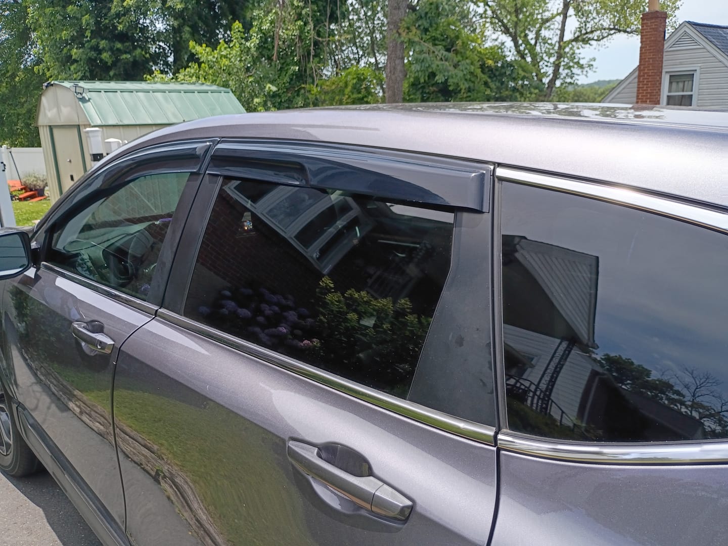 Customer photo review of Fit 2017-2023 Honda CR-VCRV 3D Mugen Style Vent Window Visors Rain Sun Wind Guards Shade Deflectors