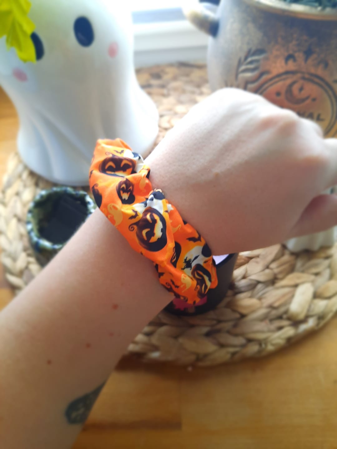 Customer photo review of Halloween Haargummi mit Kürbis-Muster – Orange