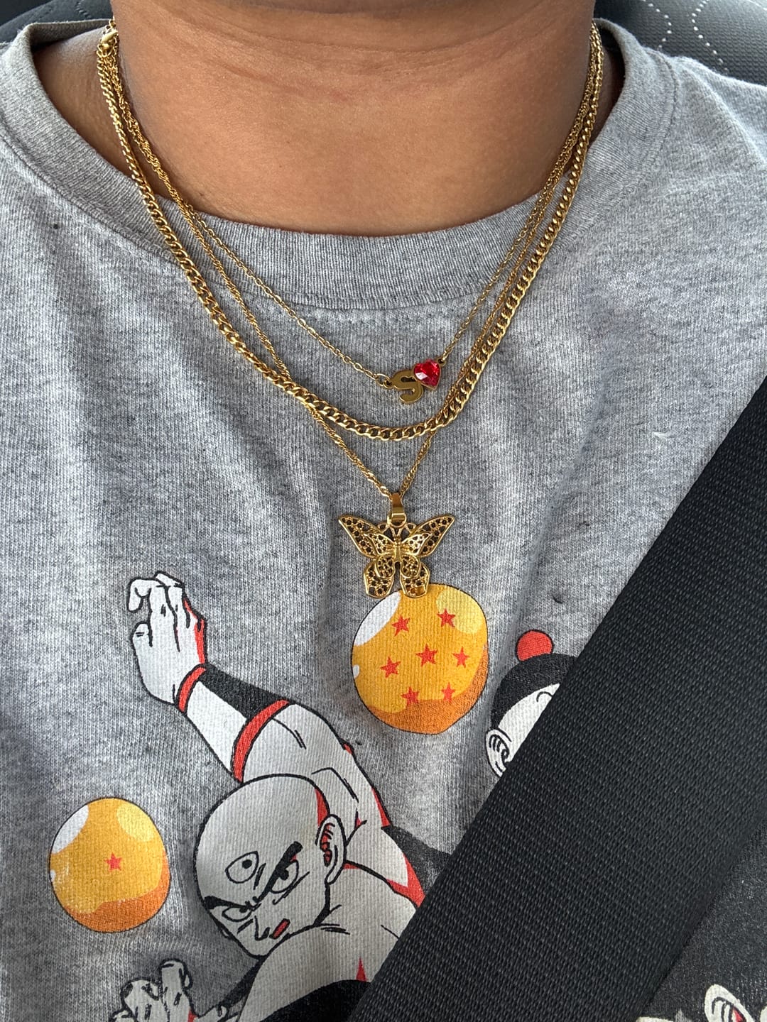 Customer photo review of Initial Heart Birthstone Necklace