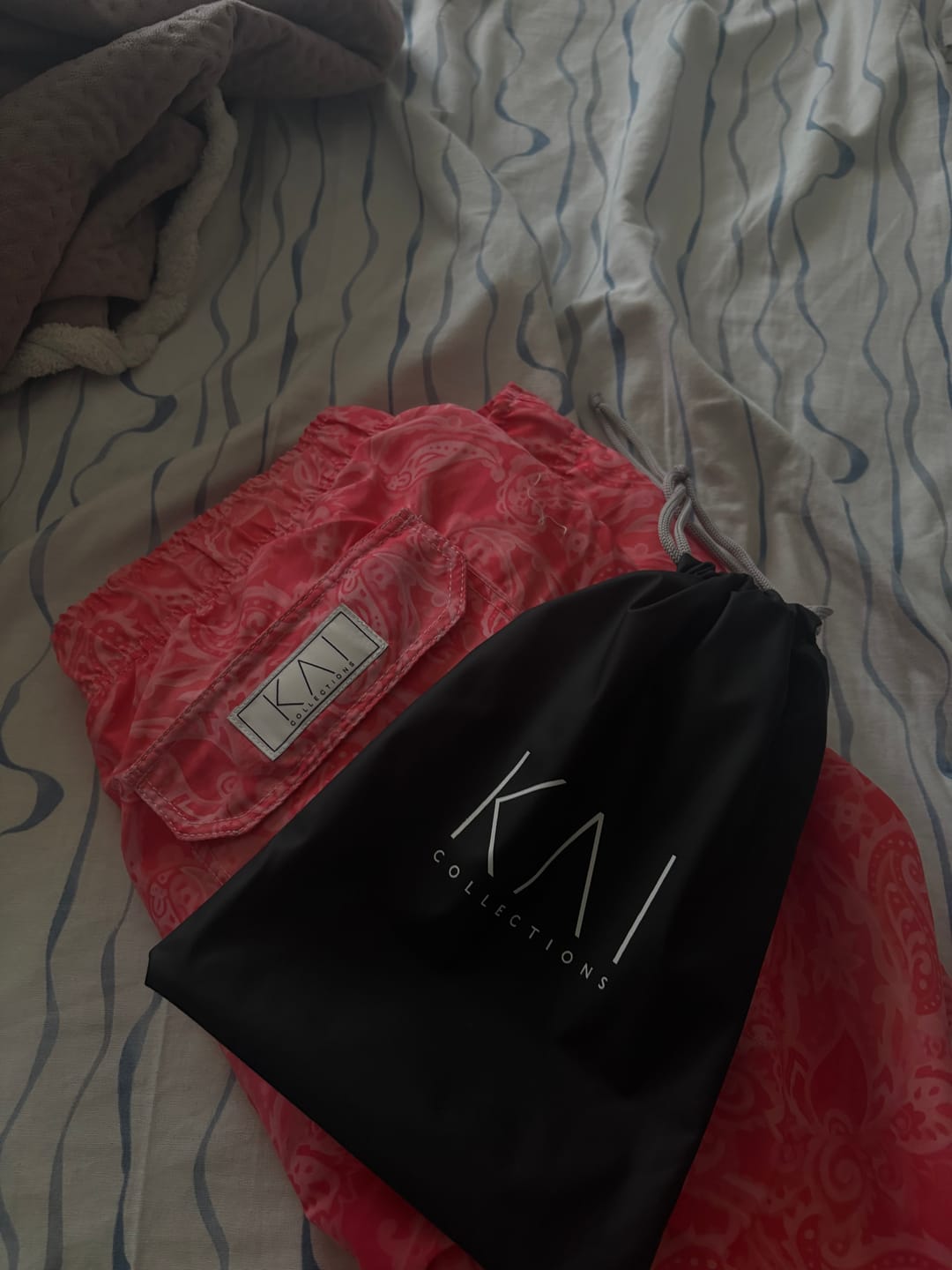 Customer photo review of Coral Paisley Swim Shorts