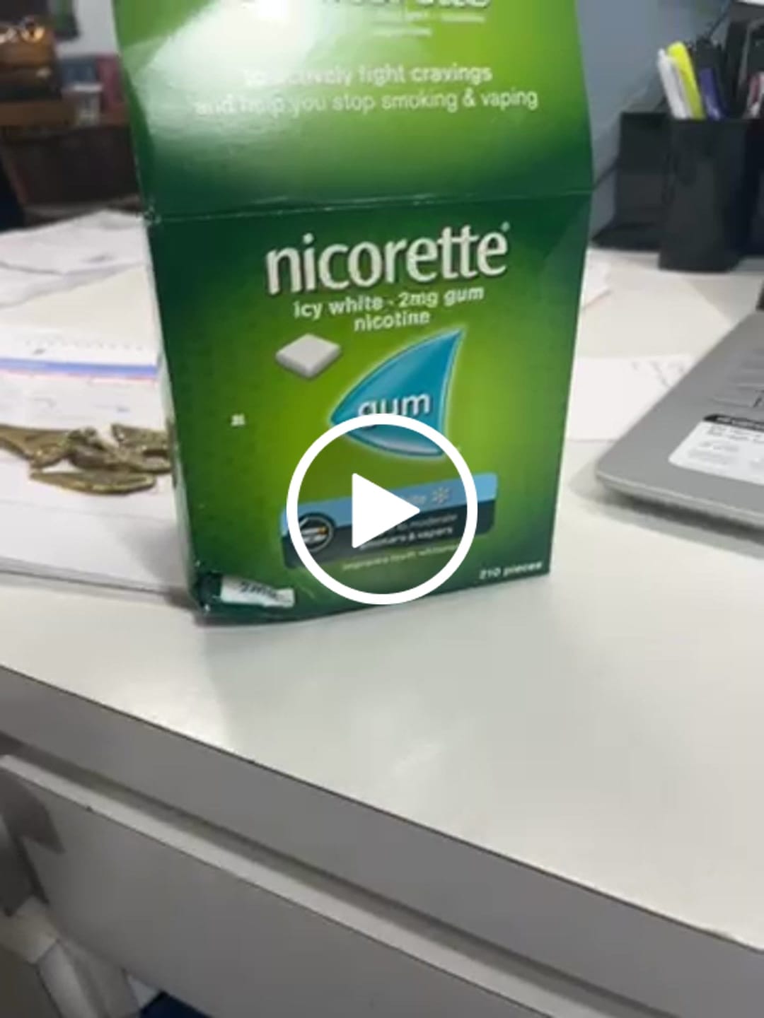 Customer video review of Nicorette Icy White Gum 2mg 210 Pieces