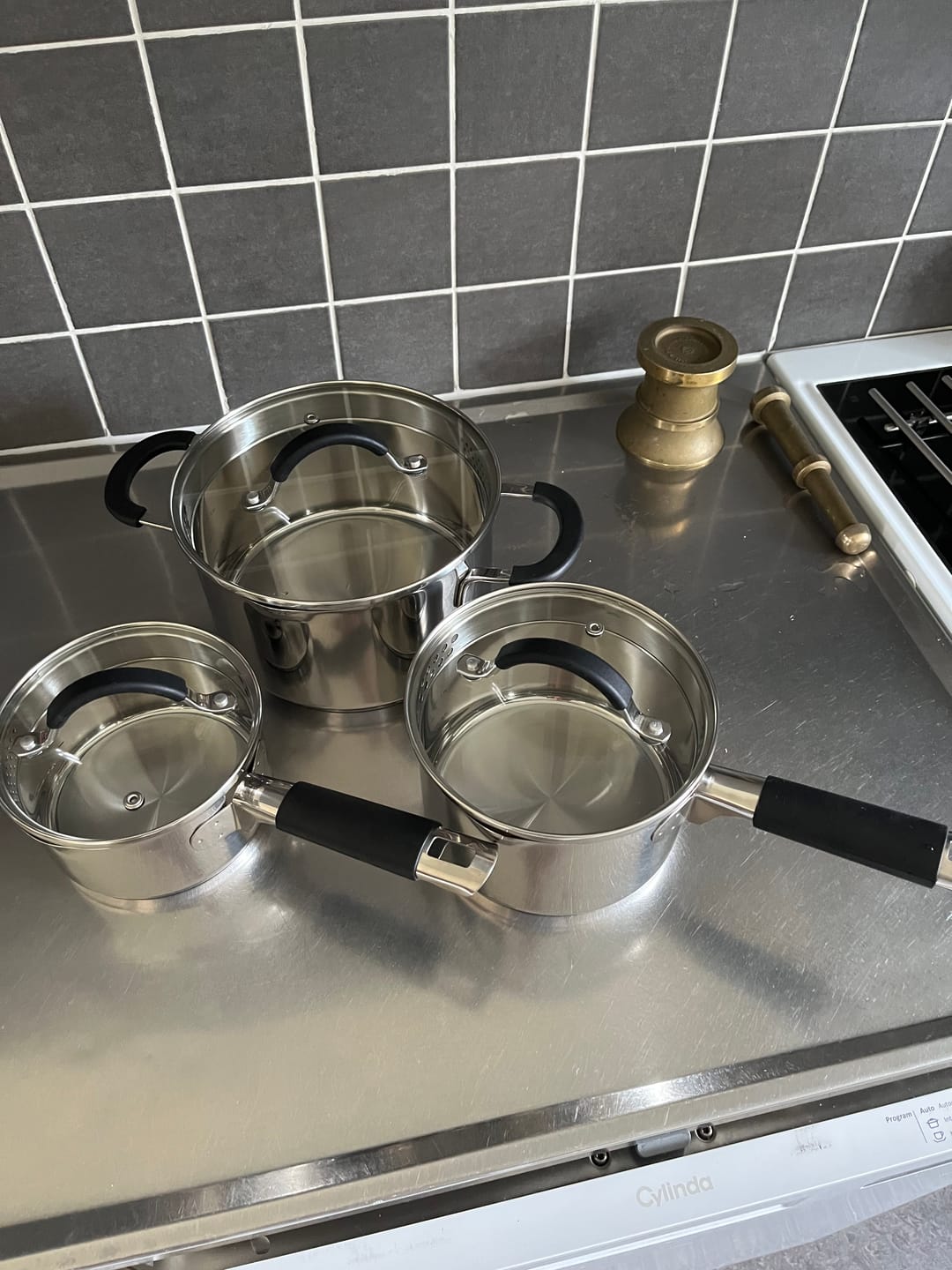 Customer photo review of Anders Petter Backaryd Kastrullset 3 delar med glaslock