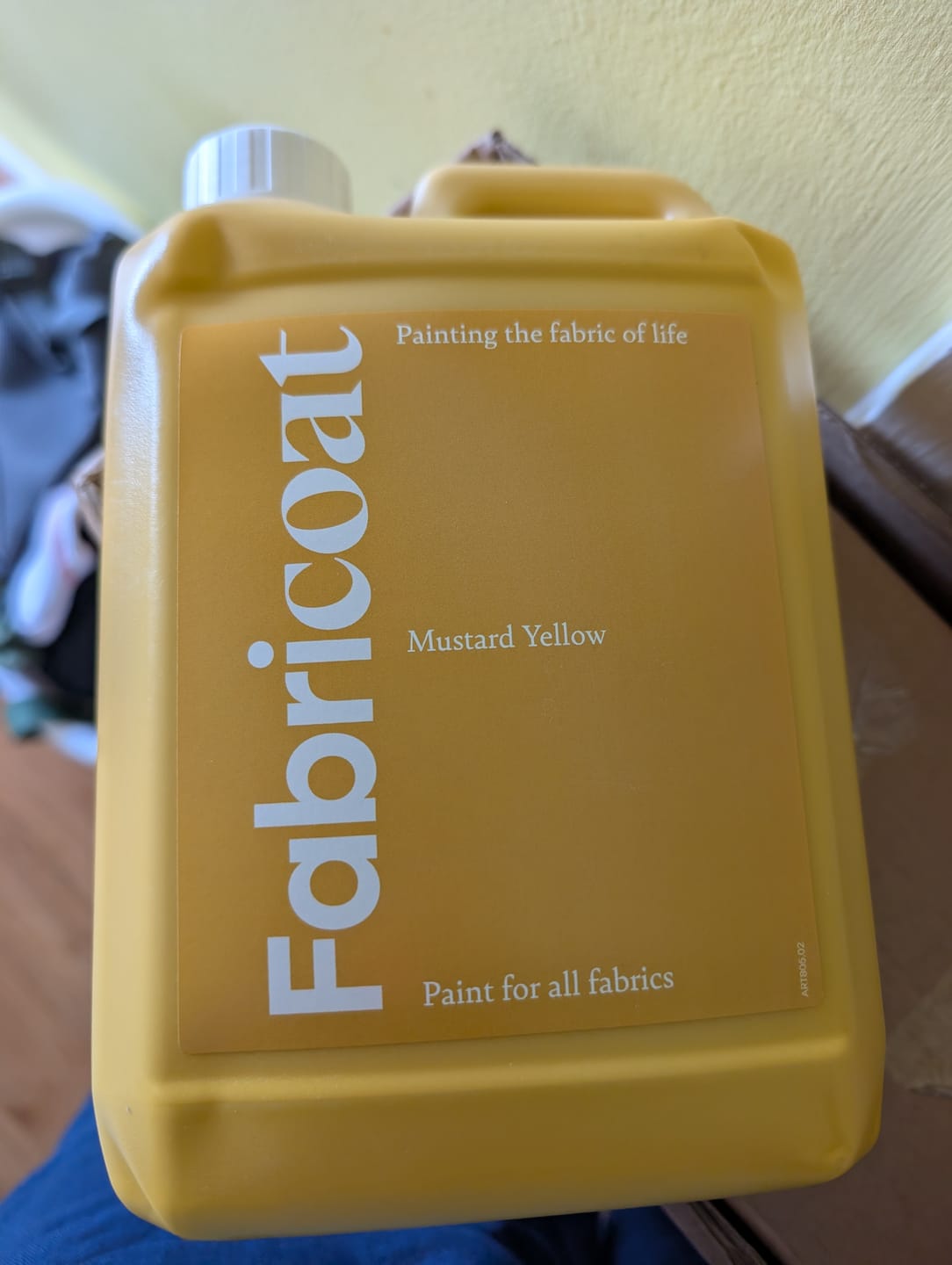 Customer photo review of Fabric Paint -- Mustard Yellow