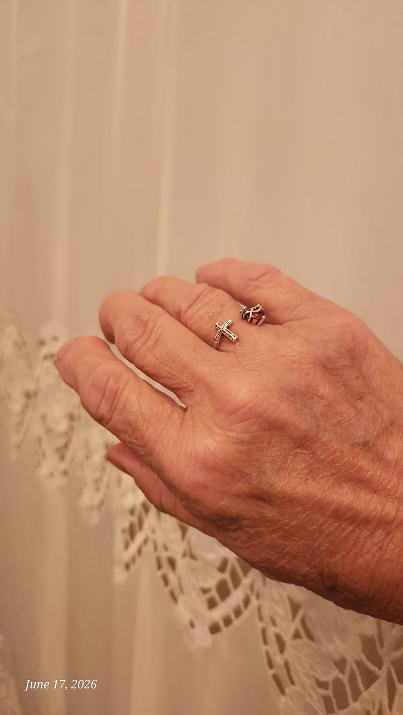 Customer photo review of Sacred Heart of Jesus Ring: With God All Things Are Possible