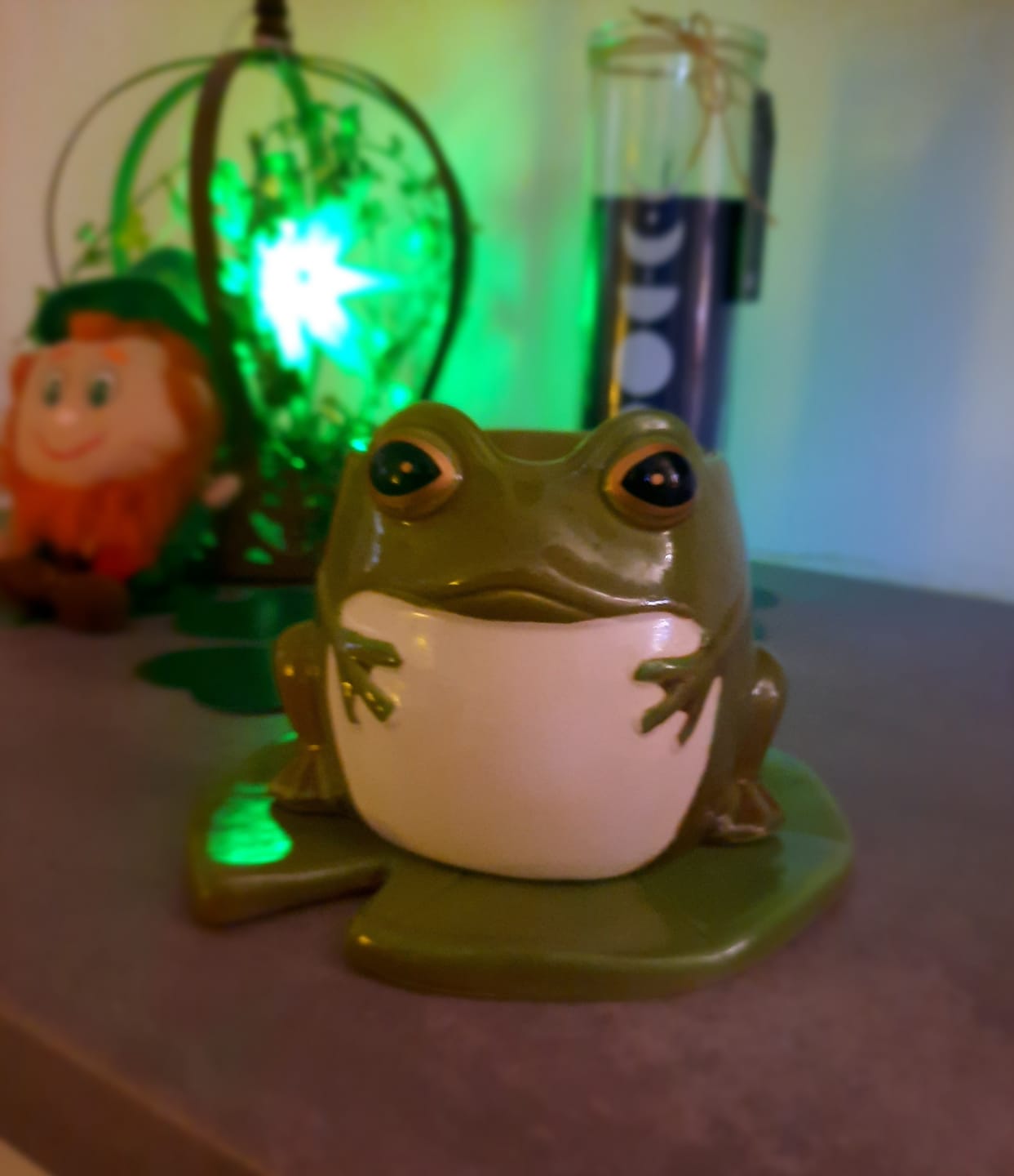 Customer photo review of Frosch-Duftlampe auf Seerosenblatt – Keramik für ätherische Öle