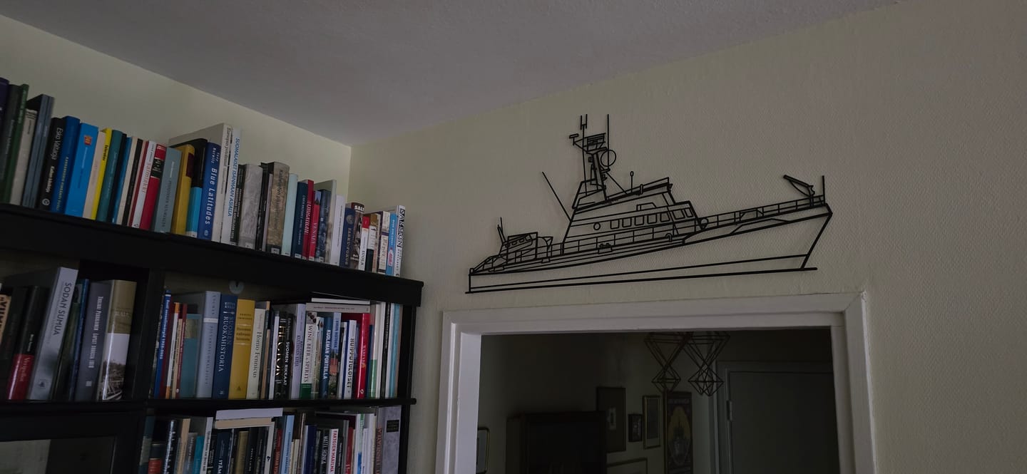 Customer photo review of Your Custom Boat Silhouette Metal Wall Art