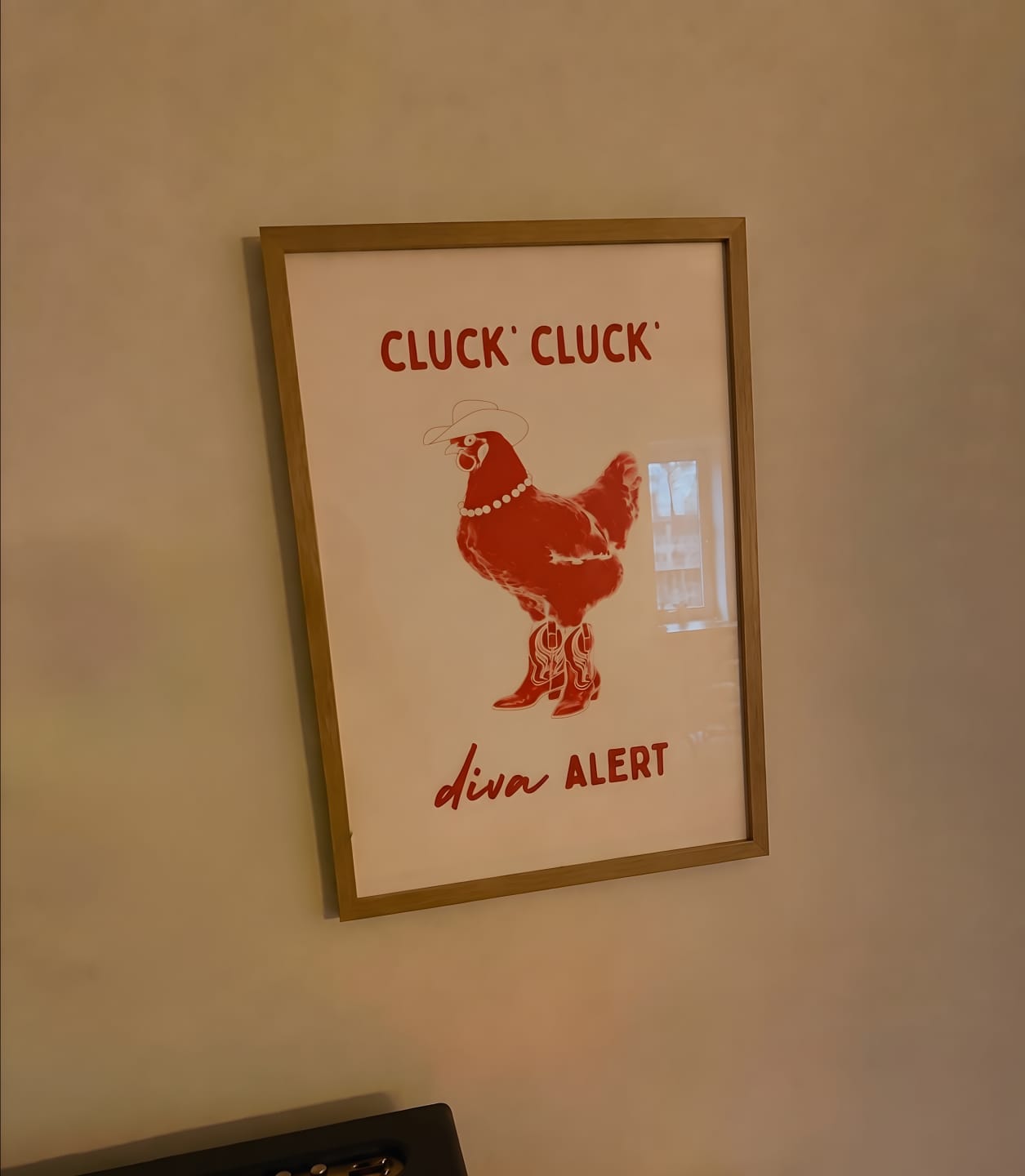 Customer photo review of Chicken Diva Alert Print