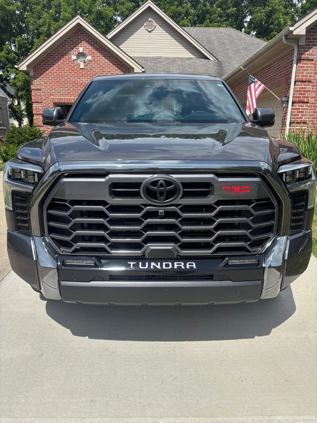 Customer photo review of NEW 2022-2026 Tundra Matte Blackout Overlay Front Grille Emblem