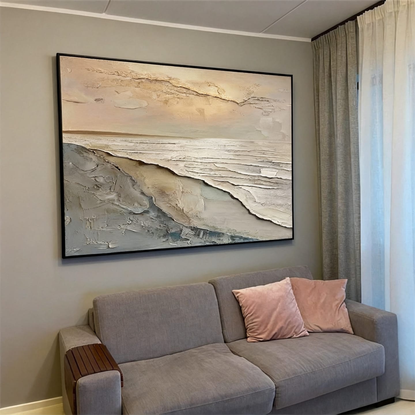 Customer photo review of Ocean And Sky Abstract Textured Wall Art #OS136