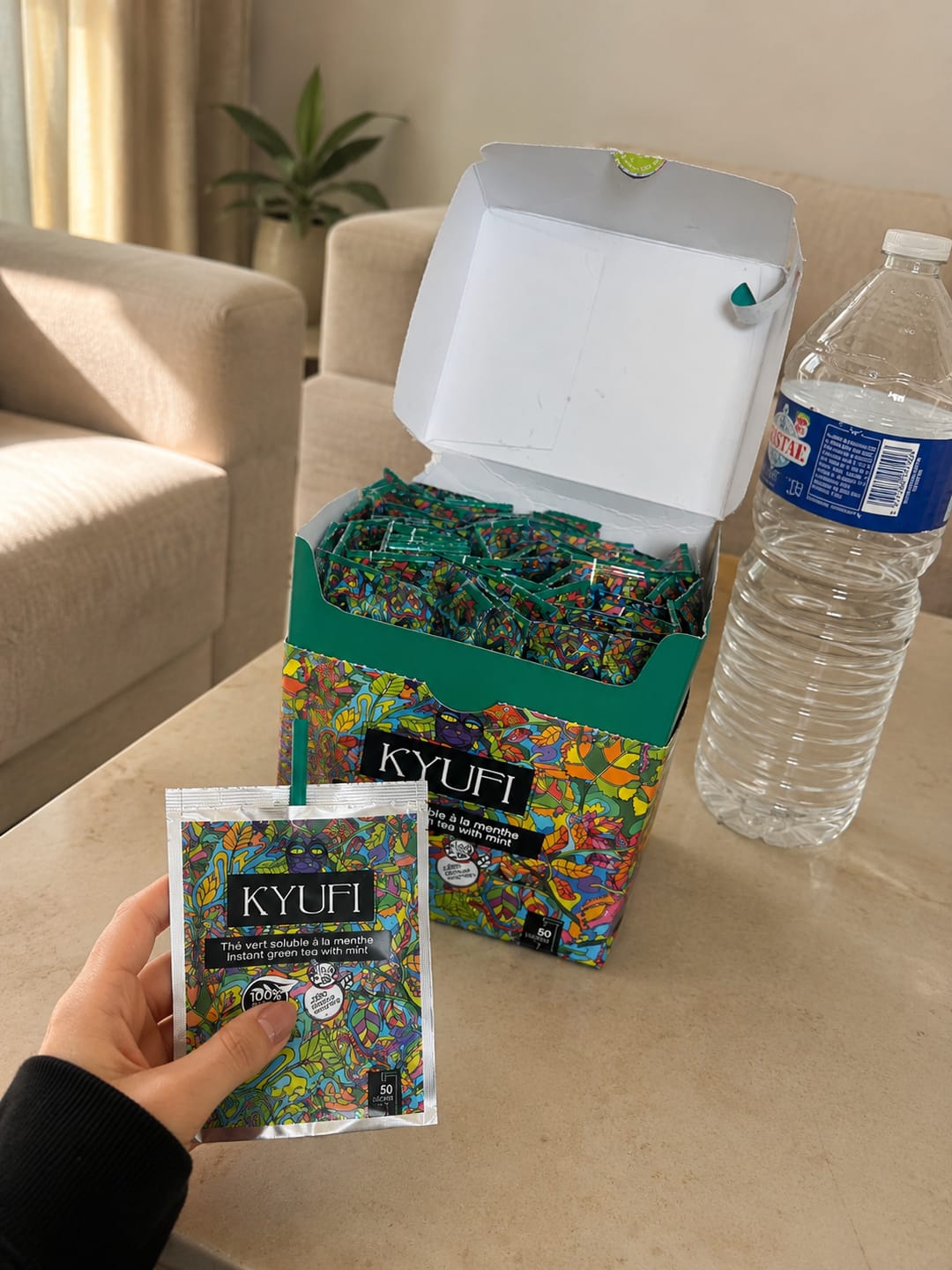 Customer photo review of Thé Vert Instantané À La Menthe - Sans Sucre