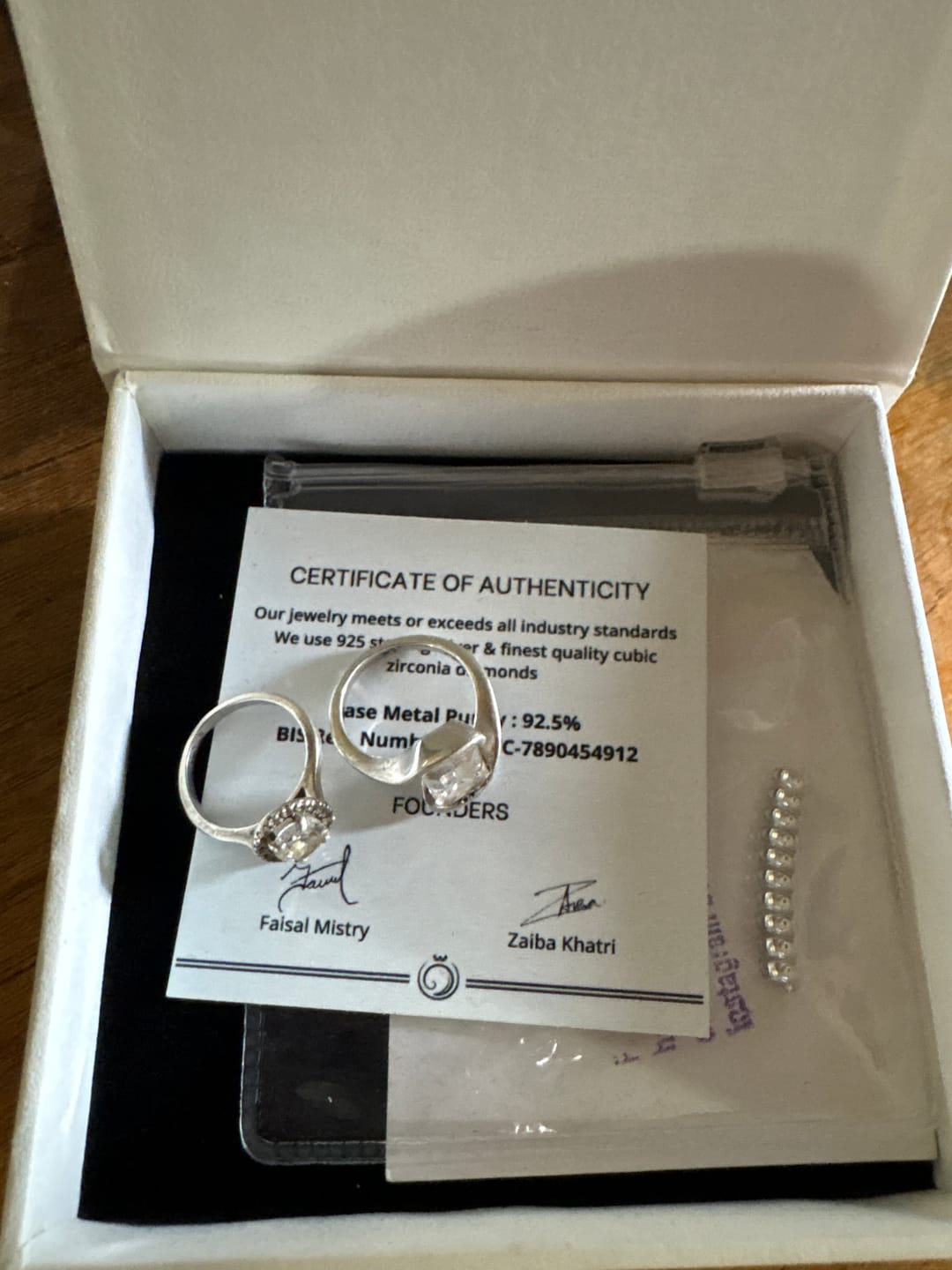 Customer photo review of Celine Silver Stackable Diamond Band