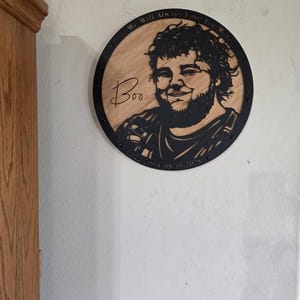Customer photo review of Custom Pet Portrait, Metal & Wood Wall Plaque