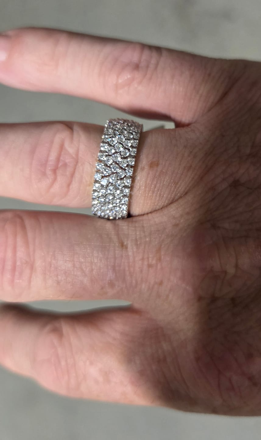 Customer photo review of CZ Eternity Ring in Sterling Silver