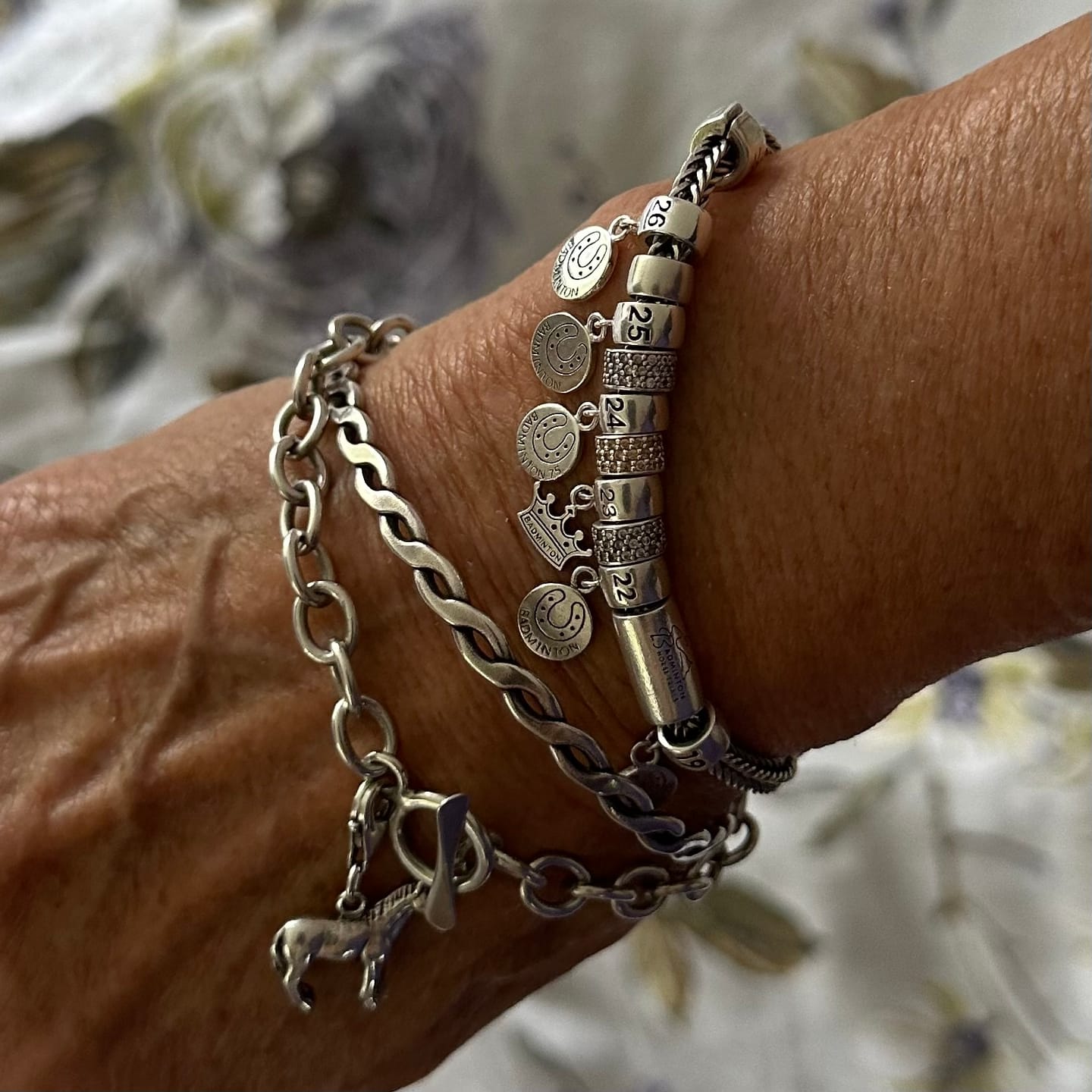 Customer photo review of Exclusive Sterling Silver Badminton 2026 Roller Charm