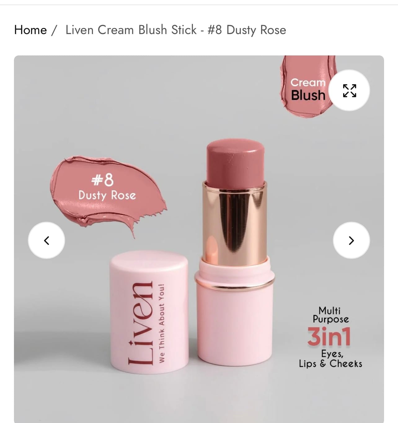 Customer photo review of Liven Cream Blush Stick - #8 Dusty Rose