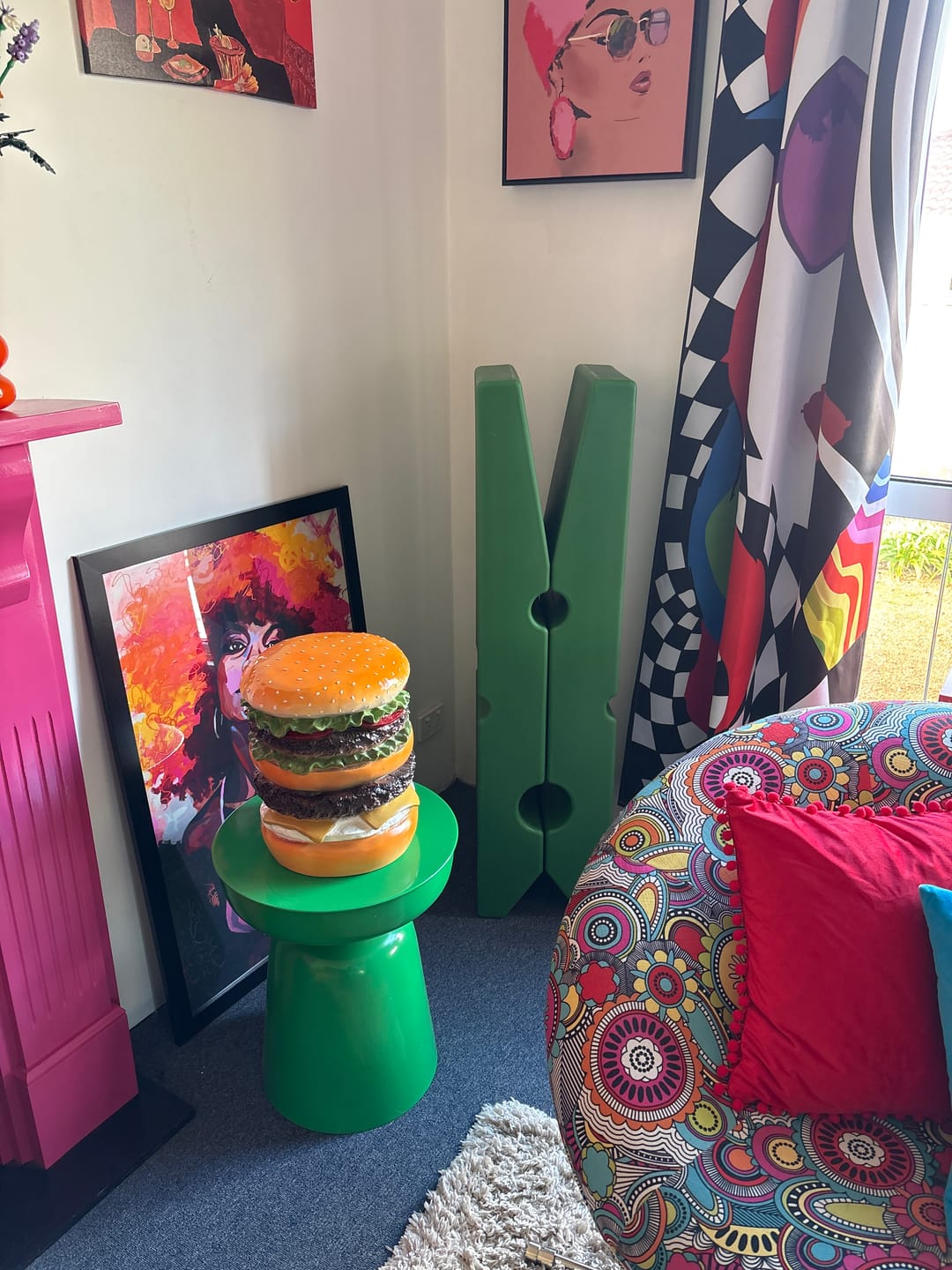 Customer photo review of Clip Shaped Side Table TV Stand