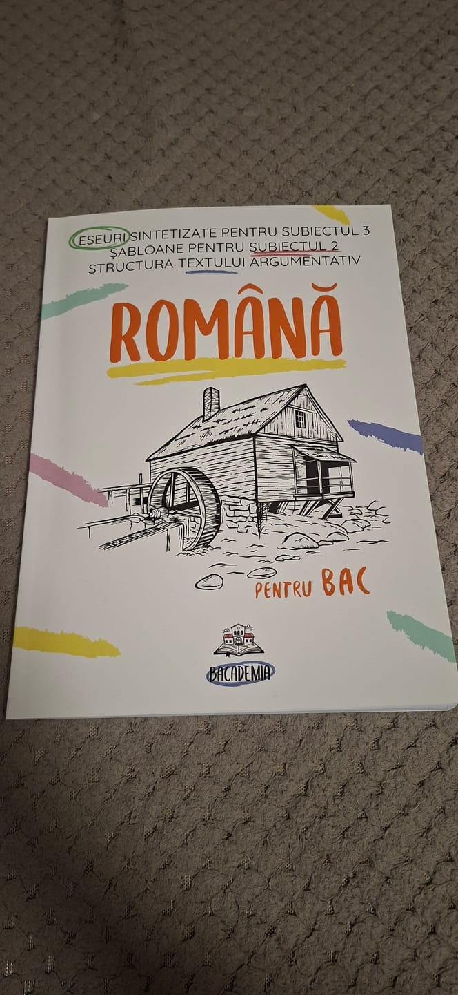 Customer photo review of Carte Română Bacalaureat Bacademia (temă și viziune, caracterizare, relație) - Ediția II