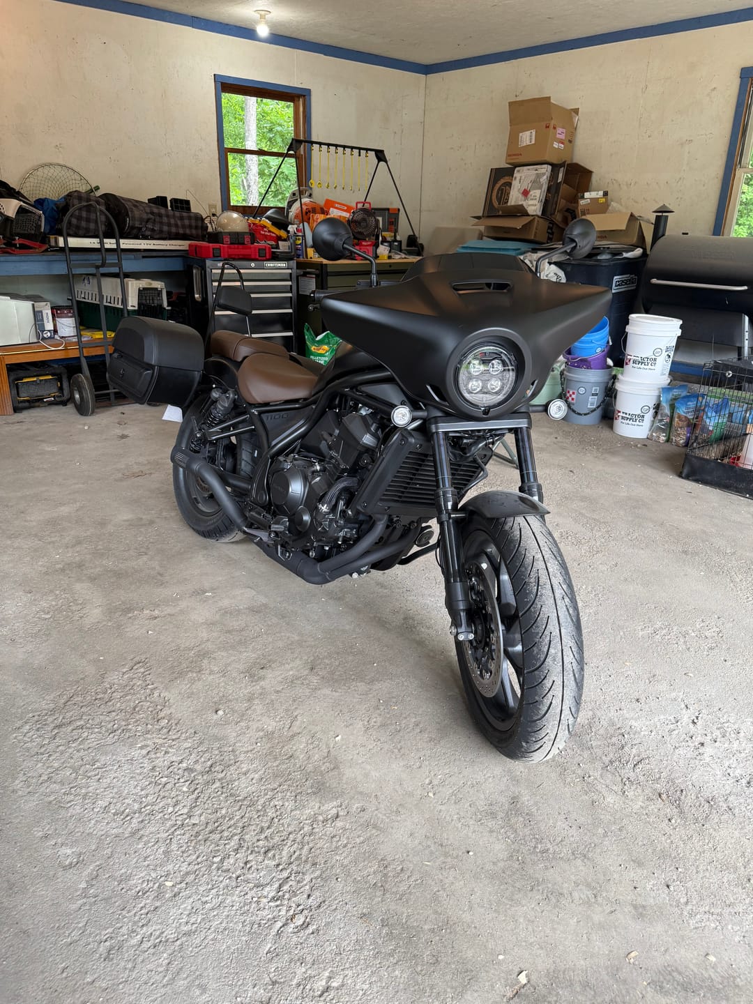 Customer photo review of 28L - Pantheon Medium Quick Mount Honda Rebel 1100 Motorcycle Saddlebags