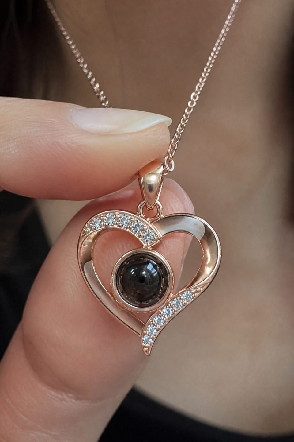 Customer photo review of Infinity Projection Necklace