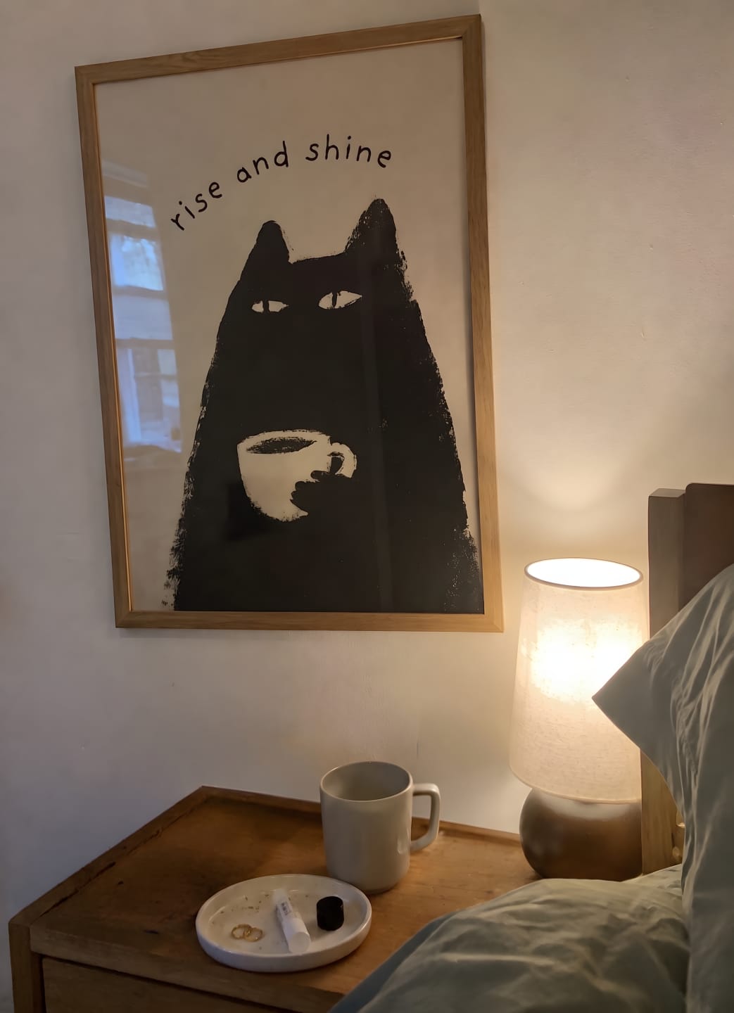 Customer photo review of Black Cat Coffee Print - "Rise and Shine"