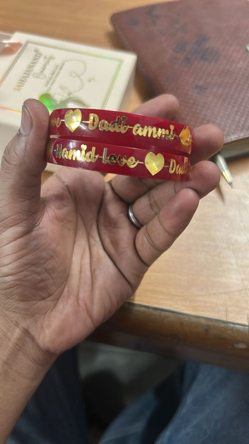 Customer photo review of Anmol Bandhan Gold Bangles –  Love & Togetherness crafted in Gold