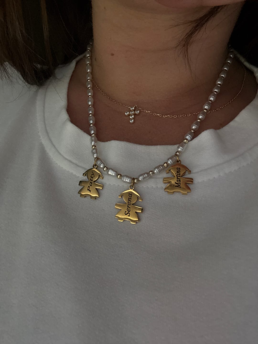 Customer photo review of Girocollo perline con bambini e incisione