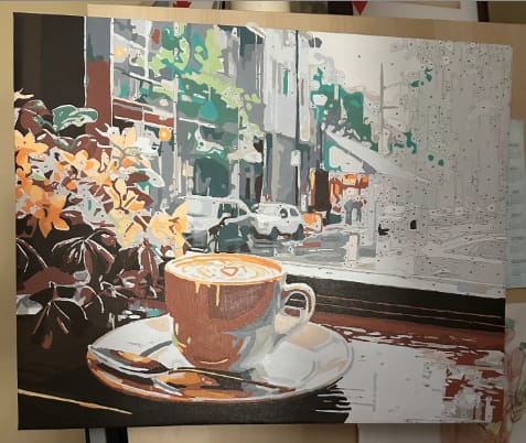 Customer photo review of Custom Paint By Numbers - Turn Trip Memory into Art