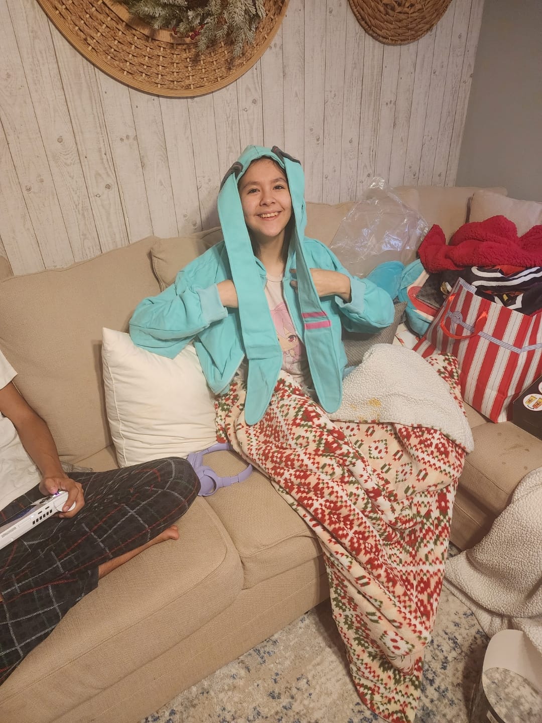 Customer photo review of Hatsune Miku Long Turquoise Twintails Hat Full Zip Jacket