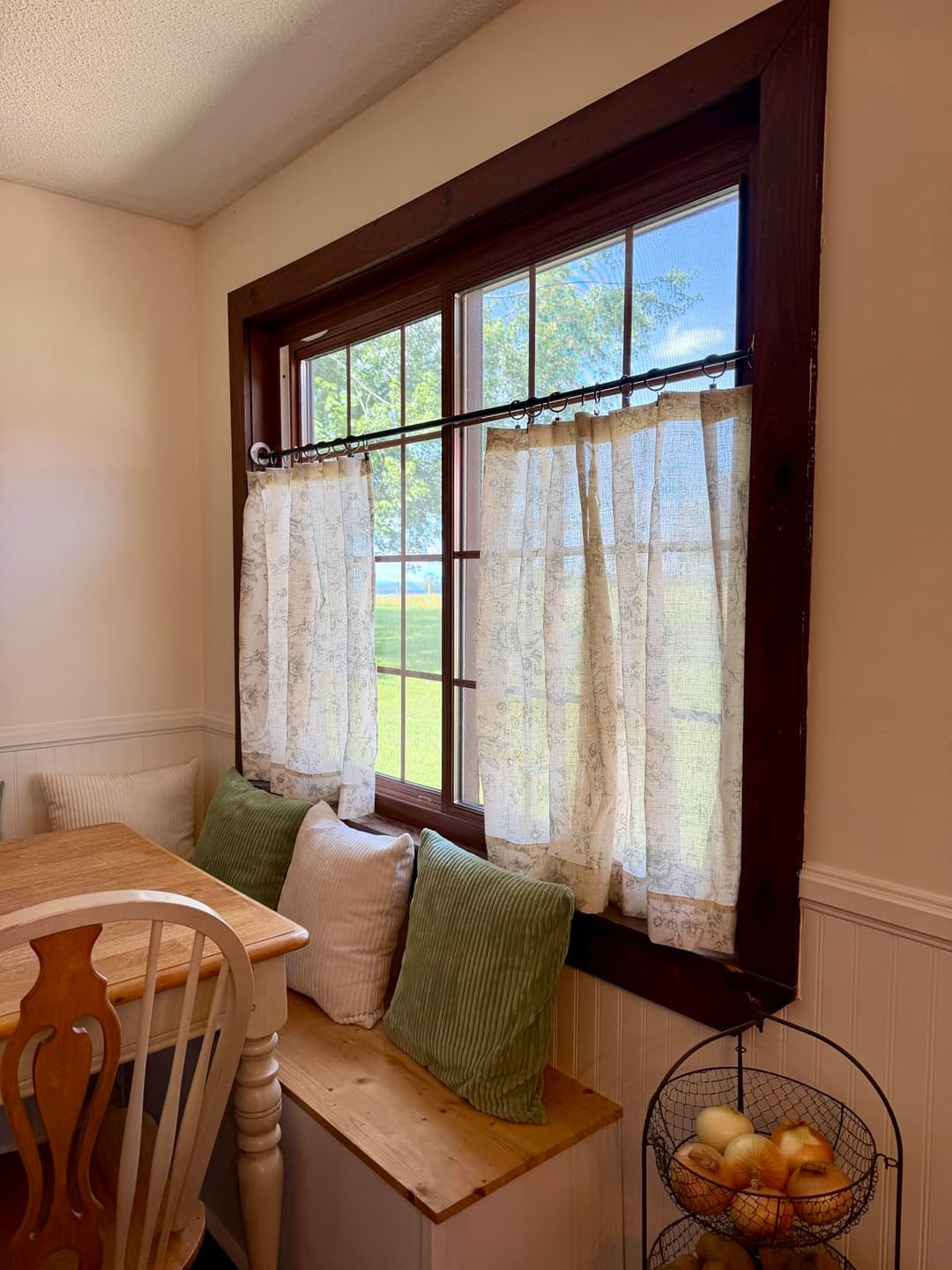 Customer photo review of Bloom Vine Rod Pocket Kitchen Curtains