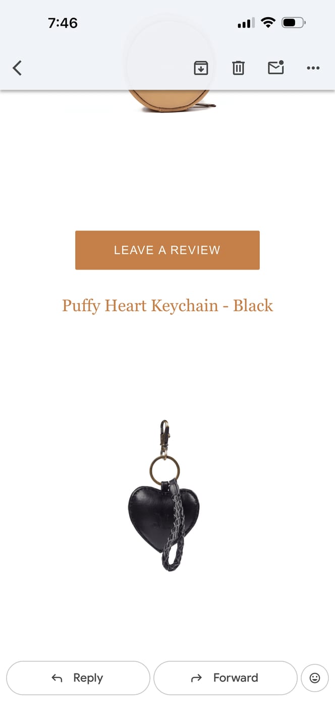 Customer photo review of Puffy Heart Keychain - Black