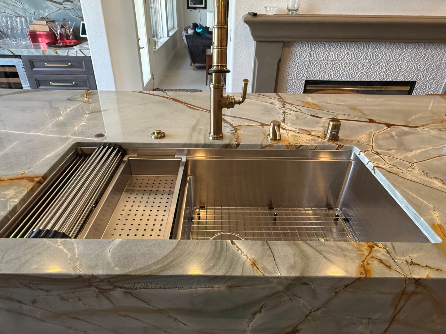 Customer photo review of 39" Undermount Workstation Sink – 16 Gauge Stainless Steel Double Bowl – Reversible – Seamless Drain (5LD39C)