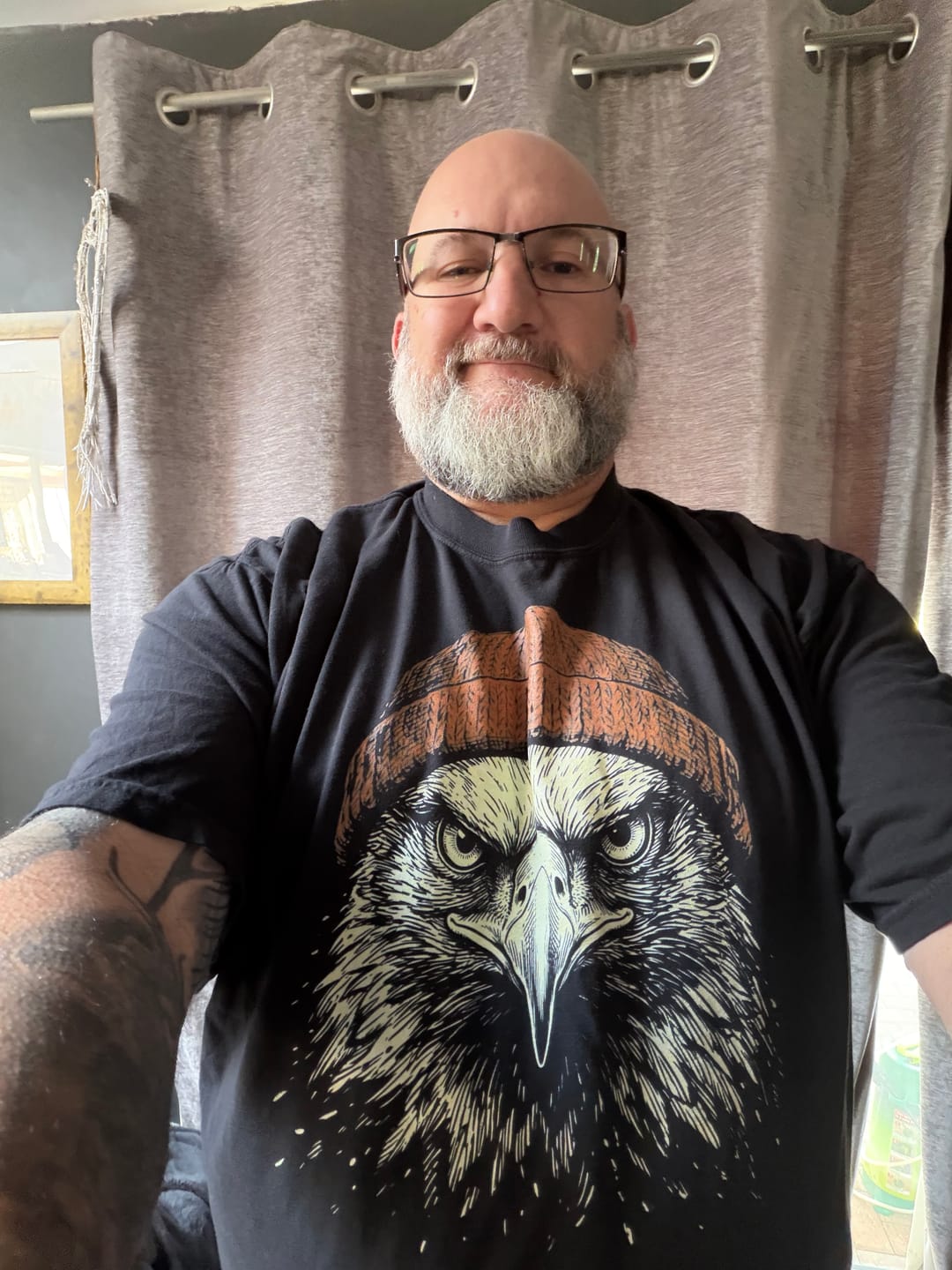 Customer photo review of Eagle Beanie 55 Comfort Colors® Tee