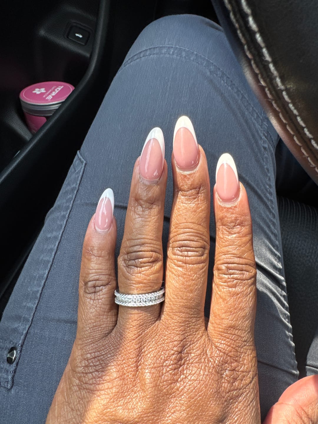 Customer photo review of Moissanite 2.5Ct Classic Round Cut Wide Wedding Band In Sterling Silver