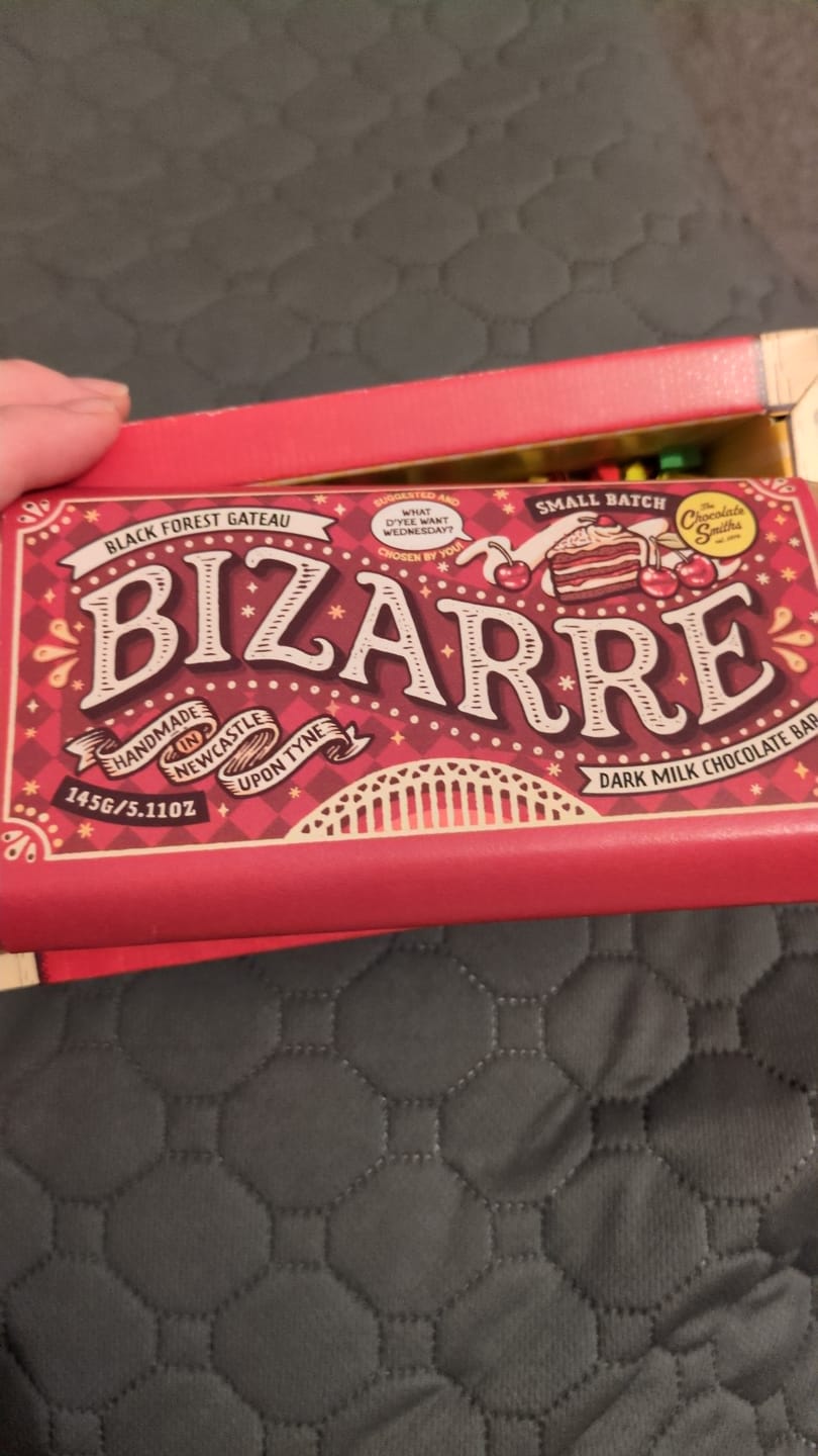 Customer photo review of Black Forest Gateau inspired chocolate bar 145g