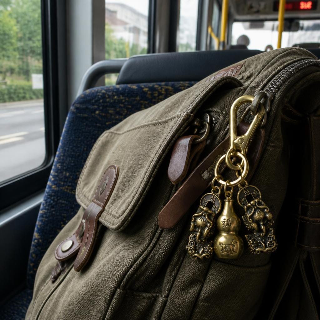 Customer photo review of FuAttract Fortune Protection Prosperity Flow Brass Chinese Zodiac Keychain with Pixiu