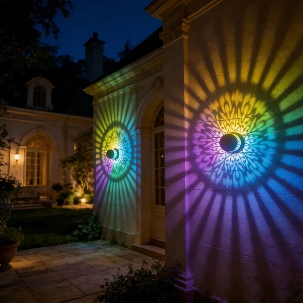 Customer photo review of 🔥 5K+ people bought this week alone🔥Solar Mandala Projector Wall Light